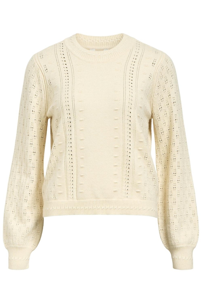 OBJINGE L/S RE O-NECK KNIT NOOS 23045726 SANDSHELL/MELANGE