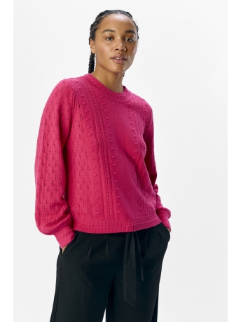 Object Trui OBJINGE L/S RE O-NECK KNIT NOOS 23045726 RASPBERRY SORBET