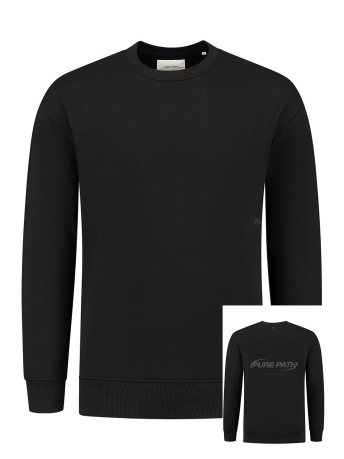 Pure Path Trui LOOSE FIT SWEATERS CREWNECK LS 24030308 02 BLACK