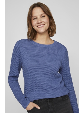 Vila Trui VIDALO O-NECK L/S KNIT TOP- NOOS 14082767 Bijou Blue