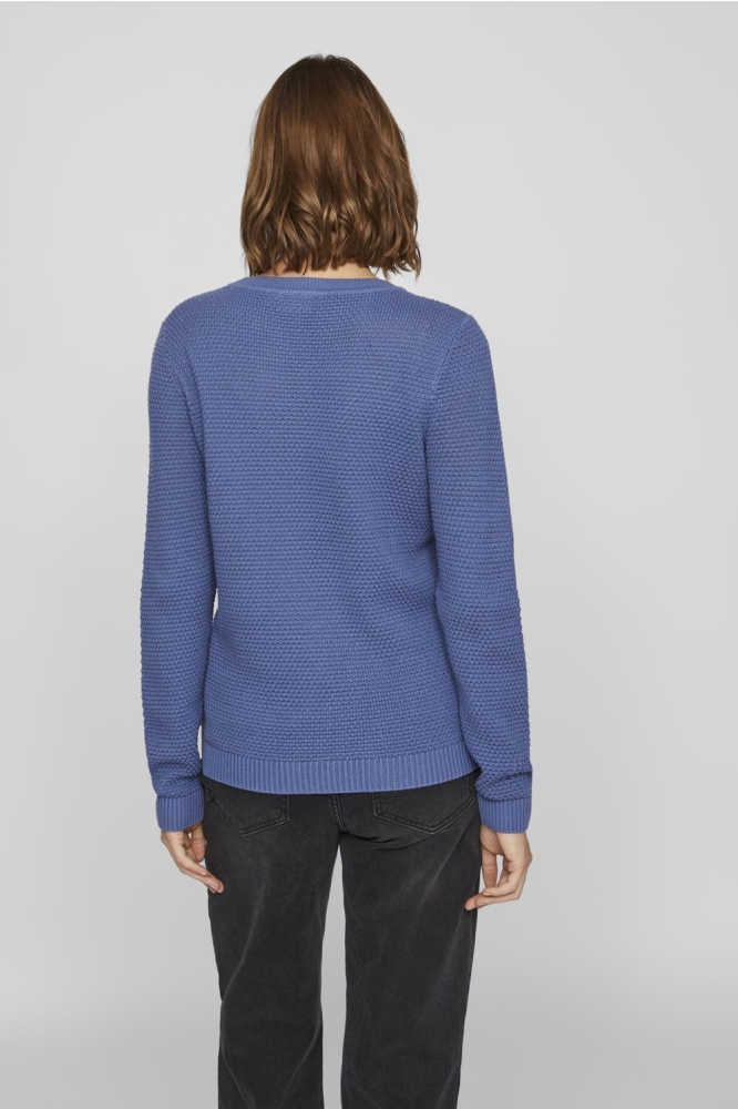 VIDALO O-NECK L/S KNIT TOP- NOOS 14082767 Bijou Blue