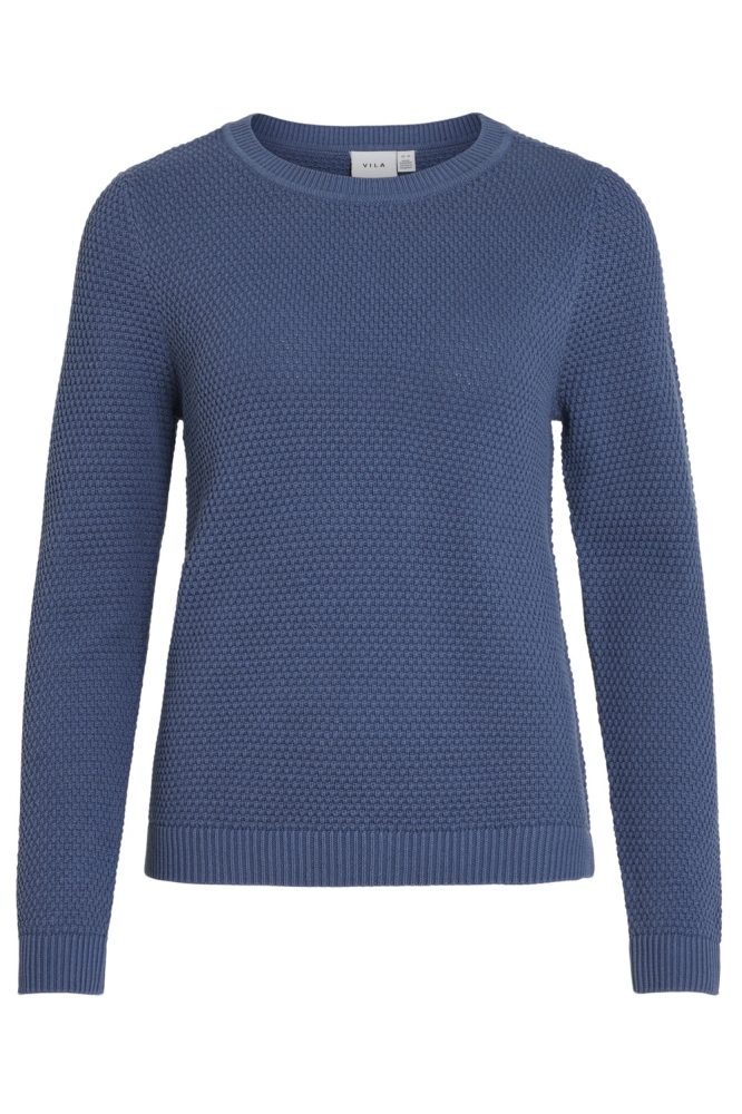 VIDALO O-NECK L/S KNIT TOP- NOOS 14082767 Bijou Blue