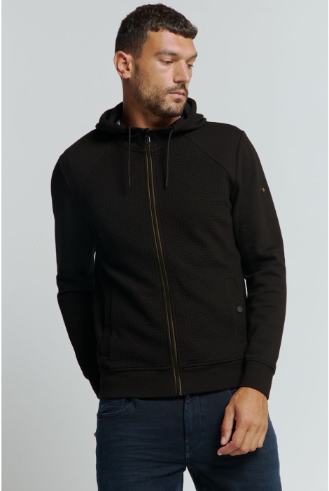 NO-EXCESS sweater hooded full zipper double l