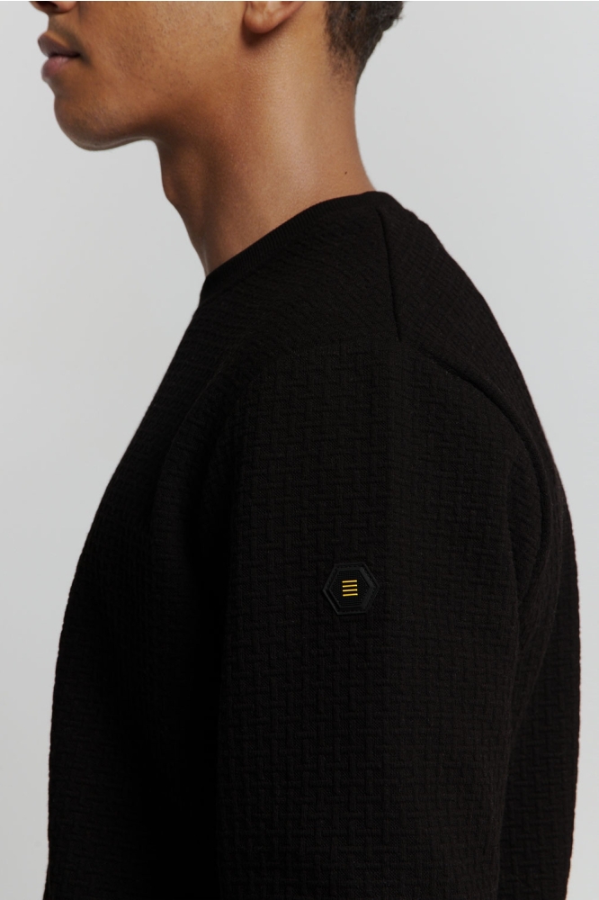 SWEATER MET STRUCTUUR 25100908 020 BLACK