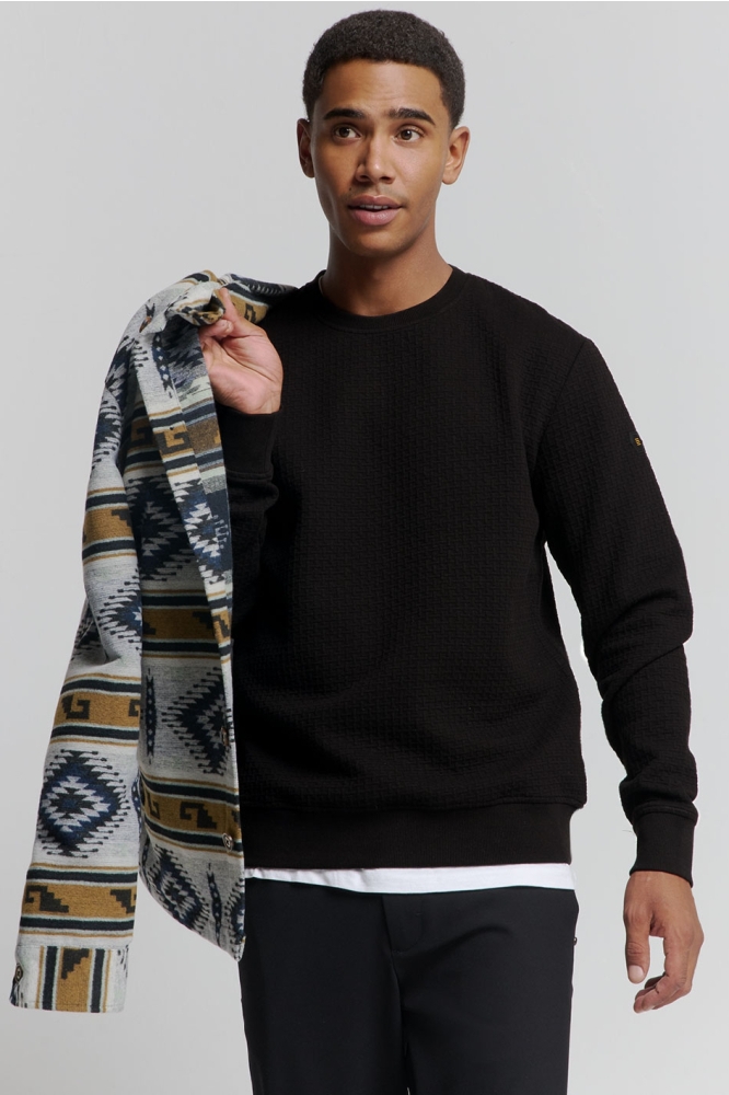 SWEATER MET STRUCTUUR 25100908 020 BLACK