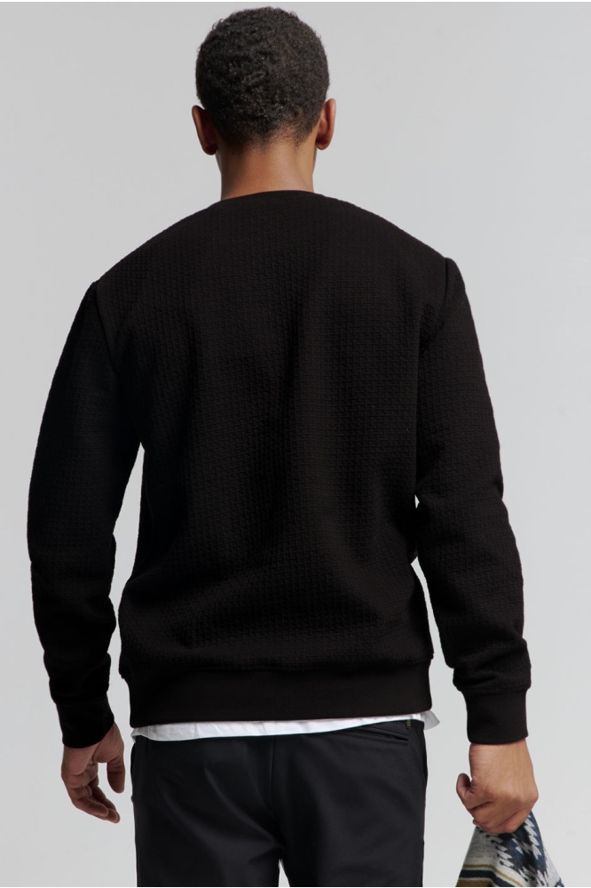 SWEATER MET STRUCTUUR 25100908 020 BLACK