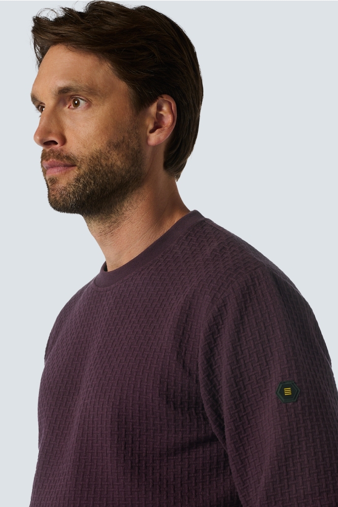 SWEATER MET PATROON 25100908 083 AUBERGINE