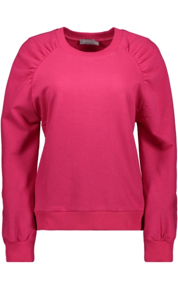 SWEATSHIRT MET PLOOIEN 42600 41 Cerise