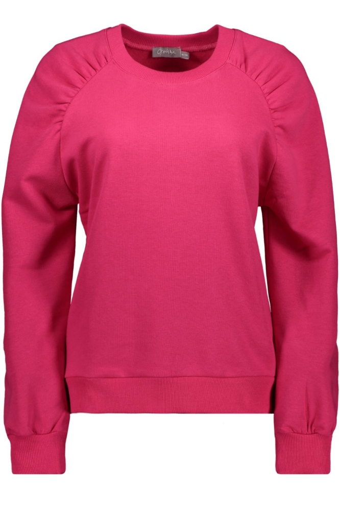 SWEATSHIRT MET PLOOIEN 42600 41 Cerise