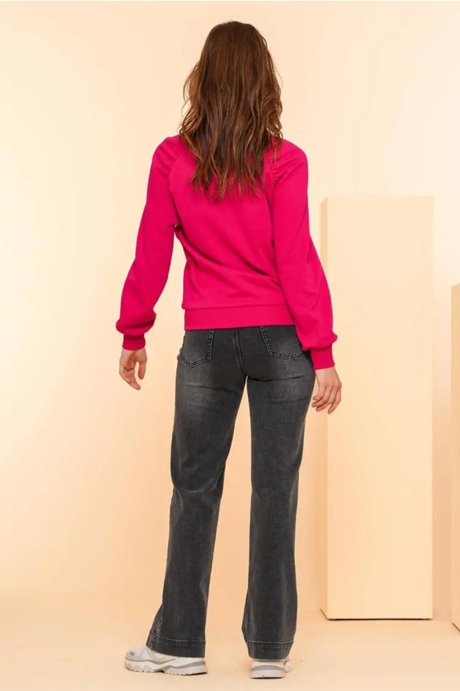 SWEATSHIRT MET PLOOIEN 42600 41 Cerise