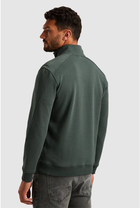 Cast Iron half zip collar cotton terry