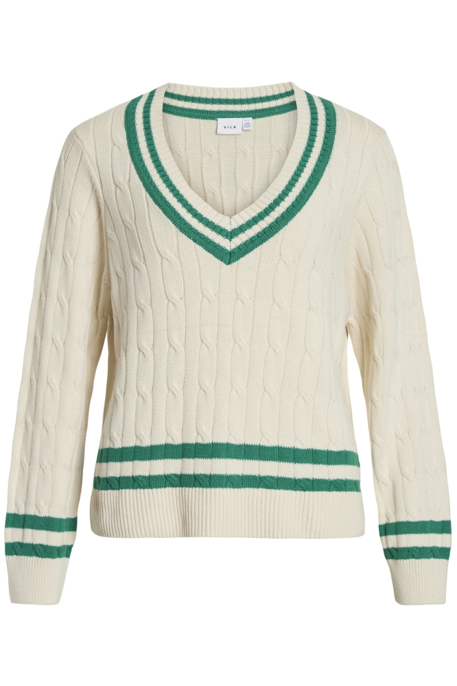 VISENA L/S V-NECK KNIT PULLOVER 14107975 BIRCH/ULTRARIN