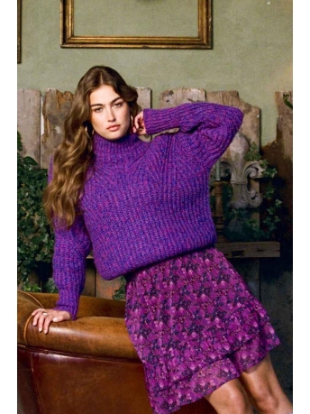 Fluresk Trui AMARIS KNIT SWEATER 24WLF10 COOL PURPLE/ CERISE