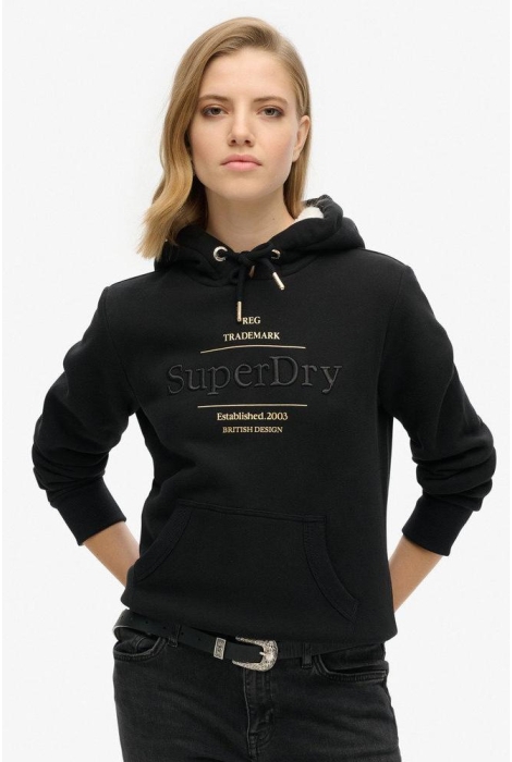 Superdry luxe metallic logo hoodie