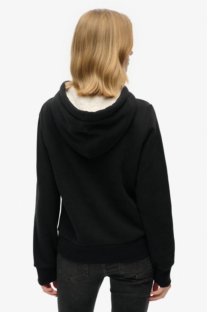 LUXE METALLIC LOGO HOODIE W2012141A BLACK