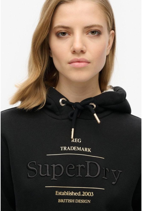 Superdry luxe metallic logo hoodie