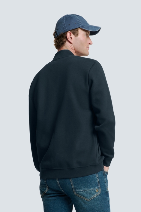 NO-EXCESS sweater full zipper pique bomber