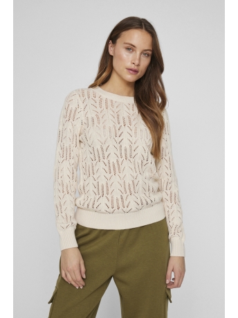 Vila Trui VICOTTI O-NECK L/S KNIT TOP 14102684 BIRCH