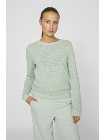 Vila Trui VIDALO O-NECK L/S KNIT TOP- NOOS 14082767 Silt Green