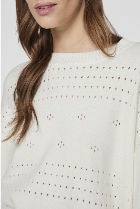 Vila viril l/s o-neck pointelle knit top