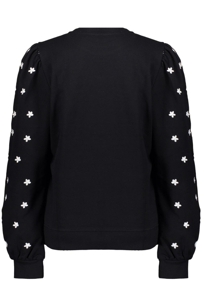 SWEATER MET BLOEMENMOTIEF 42830 21 000999 BLACK/OFF WHITE