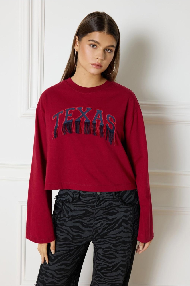 OVERSIZED CROPPED SWEATER STEVIE R2409813644 501 BORDEAUX