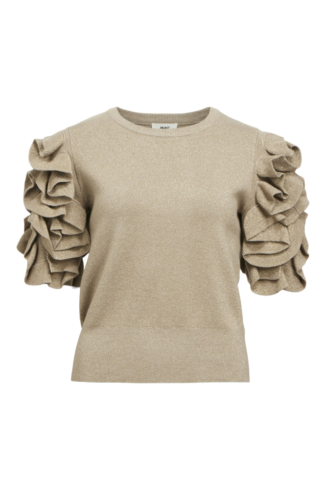 OBJDIANDRA KNIT 2/4 RE PULLOVER 138 23046315 Twill/Gold