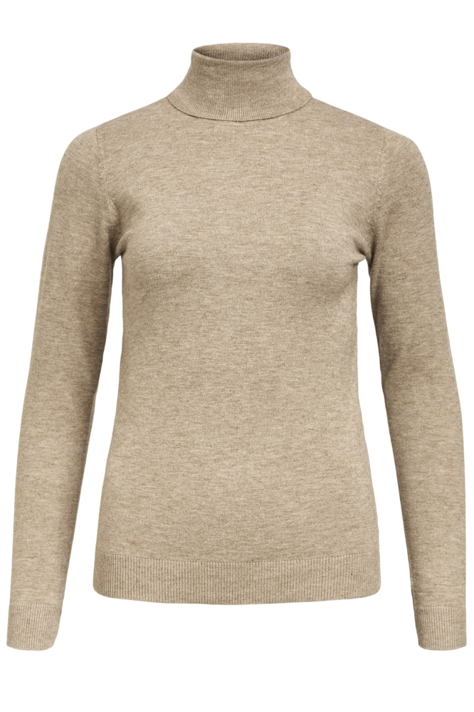 OBJTHESS L/S ROLLNECK KNIT PULLOVER 23033228 Desert Taupe/Melange