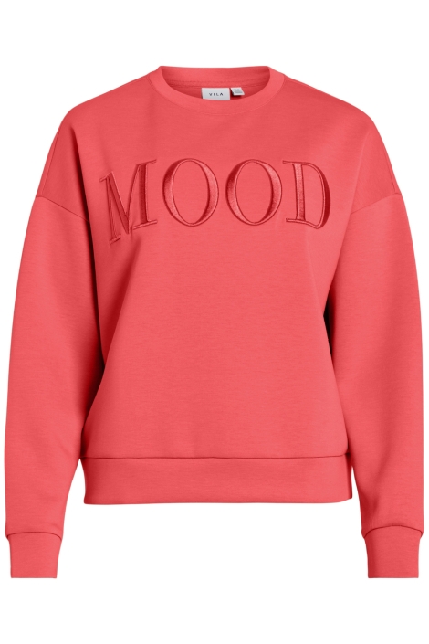 Vila vireflect mood emb l/s sweat top/r/