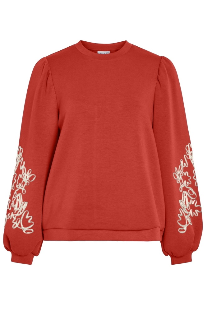 VISIF L/S DETAIL SWEAT 14110168 Aurora Red/birch