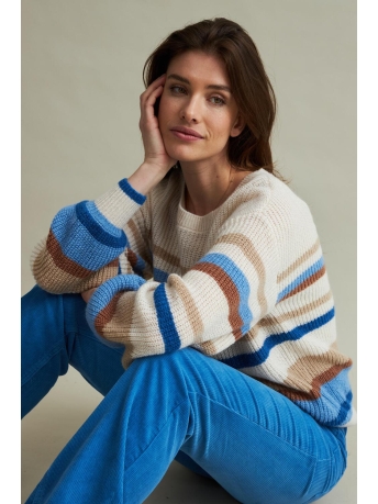 Red Button Trui SAMMY STRIPE SWEATER SRB4320 Sky blue