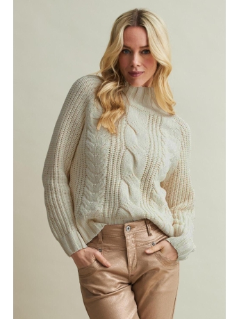 Red Button Trui TURTLE CABLE SWEATER SRB4370 Cream