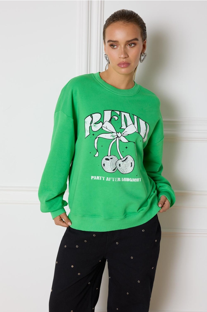 FAYEN KNITTED OVERSIZED SWEATER R2411822587 700 GREEN