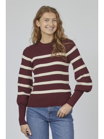 SisterS point Trui HANI STRIPE 17094 D BORDEAUX/L BEIGE