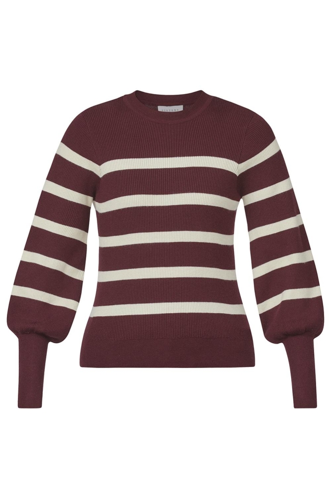 HANI STRIPE 17094 D BORDEAUX/L BEIGE