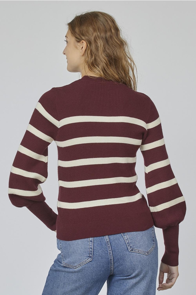 HANI STRIPE 17094 D BORDEAUX/L BEIGE