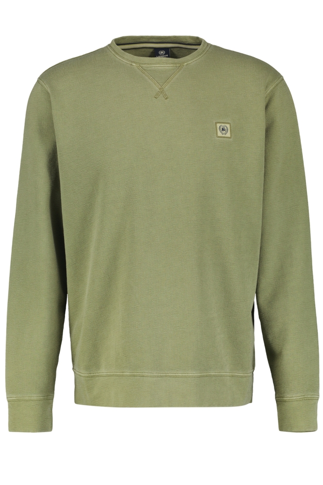 GEMELEERDE TRUI MET RONDE HALS 24D4013 612 Sage Green