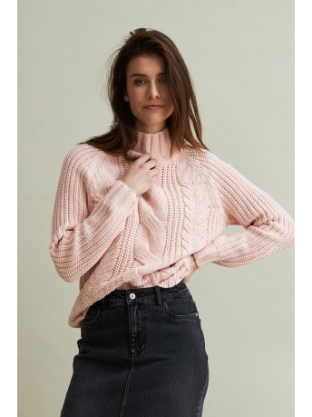 Red Button Trui TURTLE CABLE SWEATER SRB4370 PINK