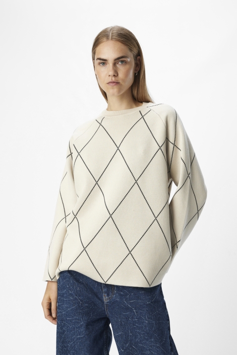 Object objester ls knit top aop noos