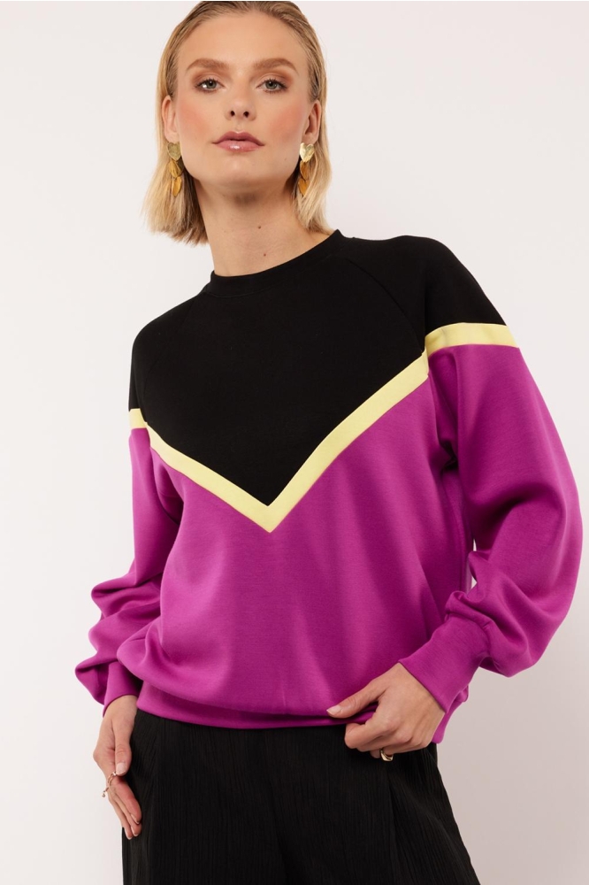 AZALEA SWEATER 25VQF10 001808 BLACK/ORCHID PURPLE