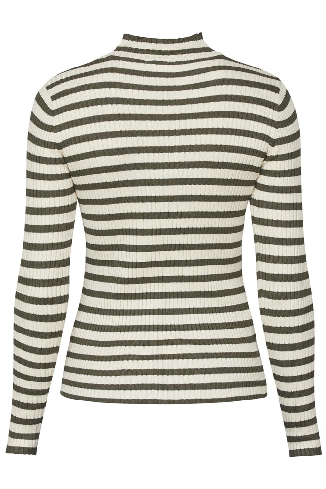 HUGA T LS 18260 KHAKI/STRIPE