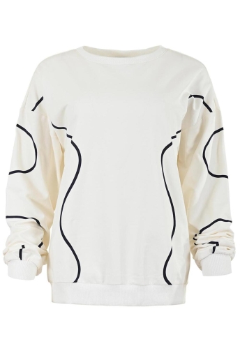 Maicazz Trui MERRA SWEATSHIRT SP25 80 337 OFF WHITE NAVY