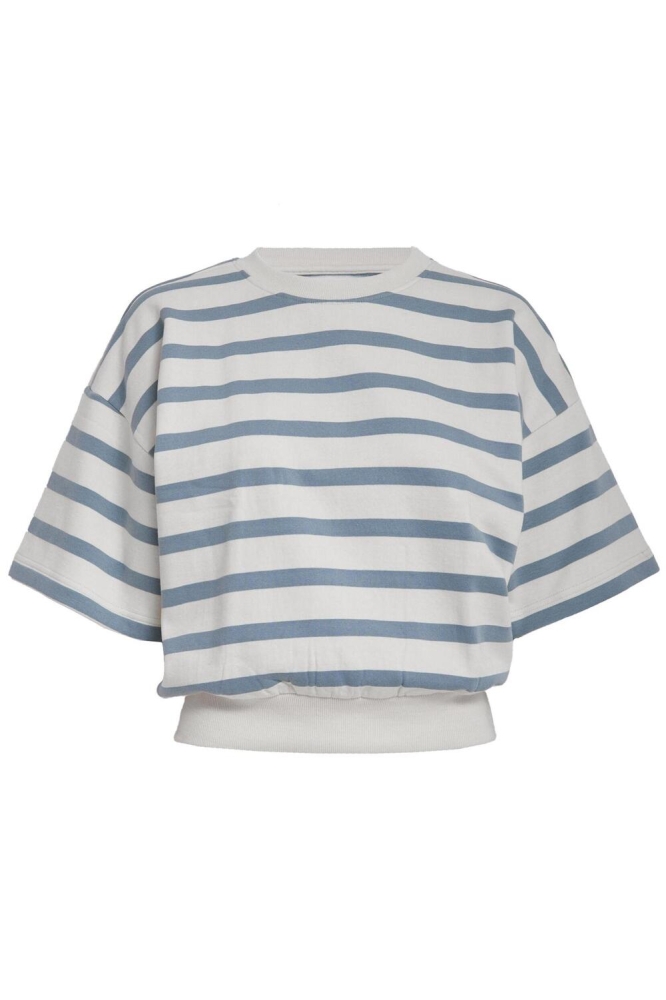 ESTELLA SHORT SL SWEAT MI6659 1048S ICE BLUE STRIPE