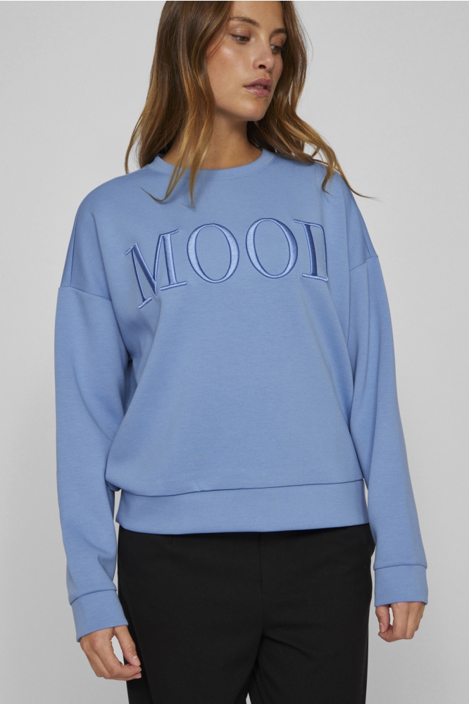 VIREFLECT EMB LUMI L/S SWEAT TOP/PR 14102406 Blissful Blue/MOOD