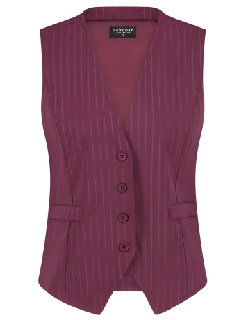 Lady Day Vest JADE GILET L46 493 2067 CHERRY PINSTRIPE PRINT