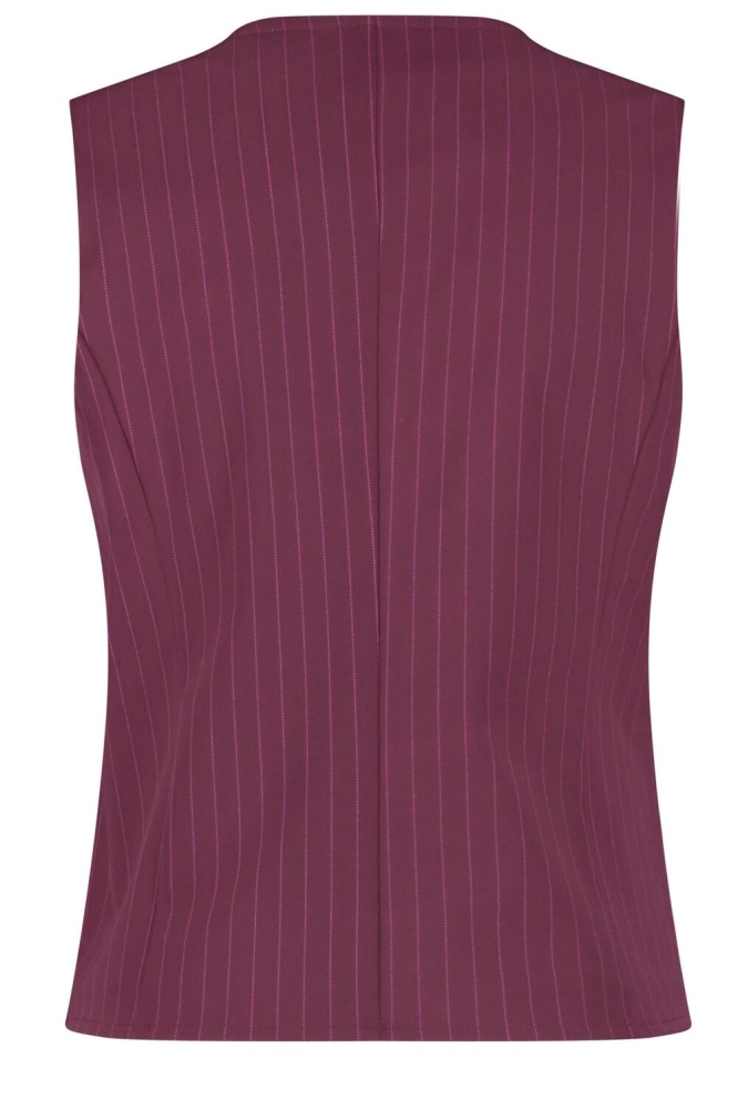 JADE GILET L46 493 2067 CHERRY PINSTRIPE PRINT