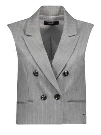 Juffrouw Jansen Vest BOWEN W24 GILET PSG264 000460 GREY MELANGE