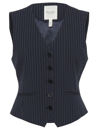 Part Two Vest RIKKEPW WA 30309030 303291 DARK NAVY PINSTRIPE