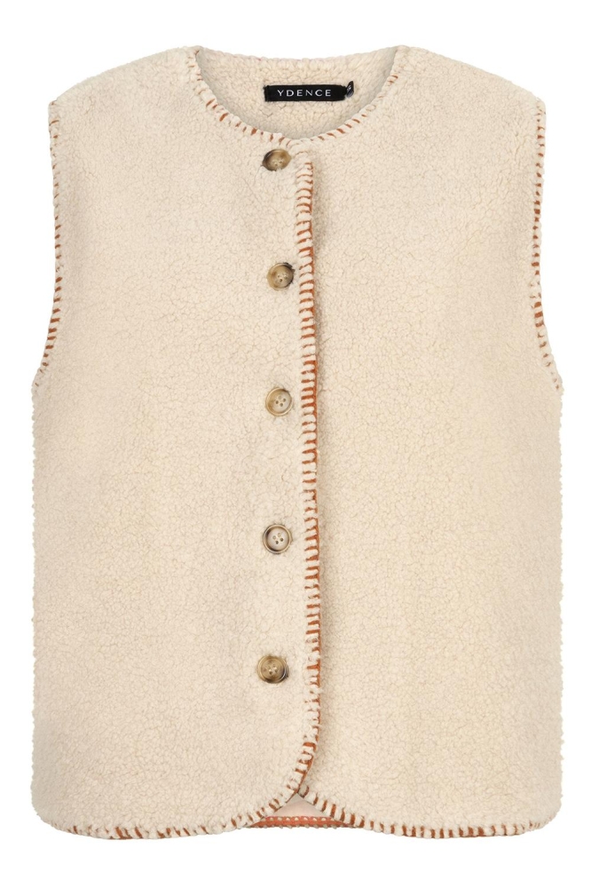 GILET EVELYNN FC2408 10009 OFF WHITE/CAMEL