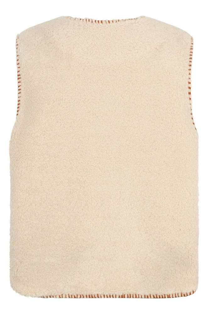 GILET EVELYNN FC2408 10009 OFF WHITE/CAMEL